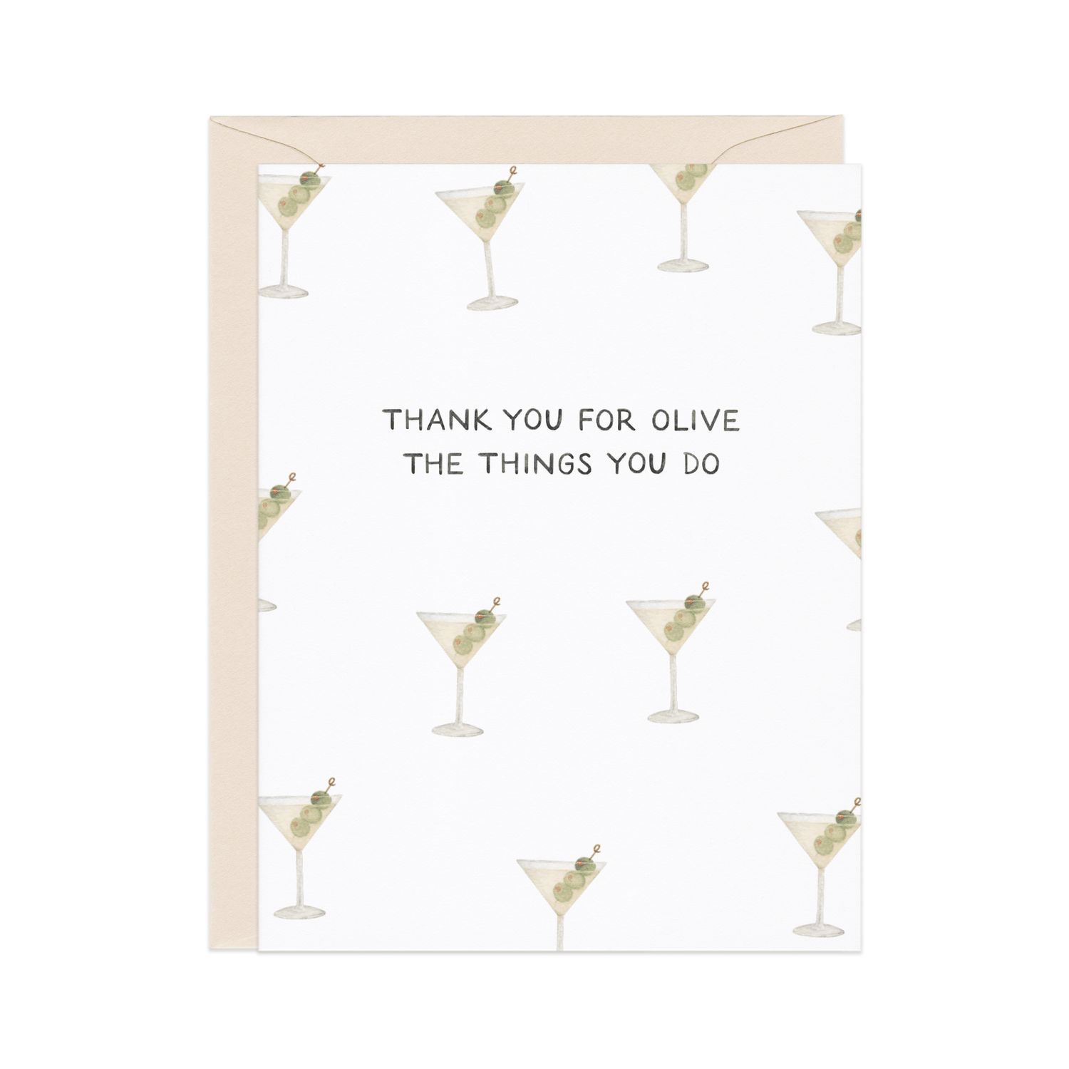 Olive the Things Martini — Cocktail Pun Thanks Card