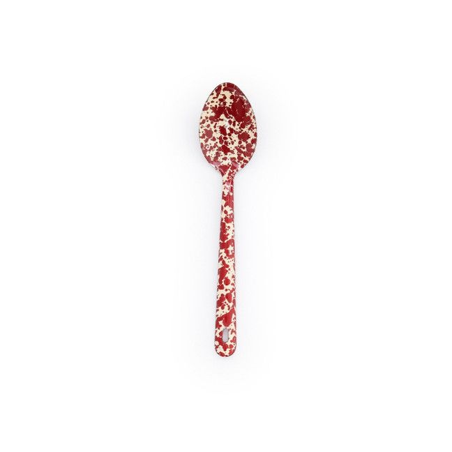 Splatter Large Serving Spoon Burgundy and Cream