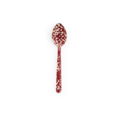 Splatter Large Slotted Spoon Burgundy and Cream