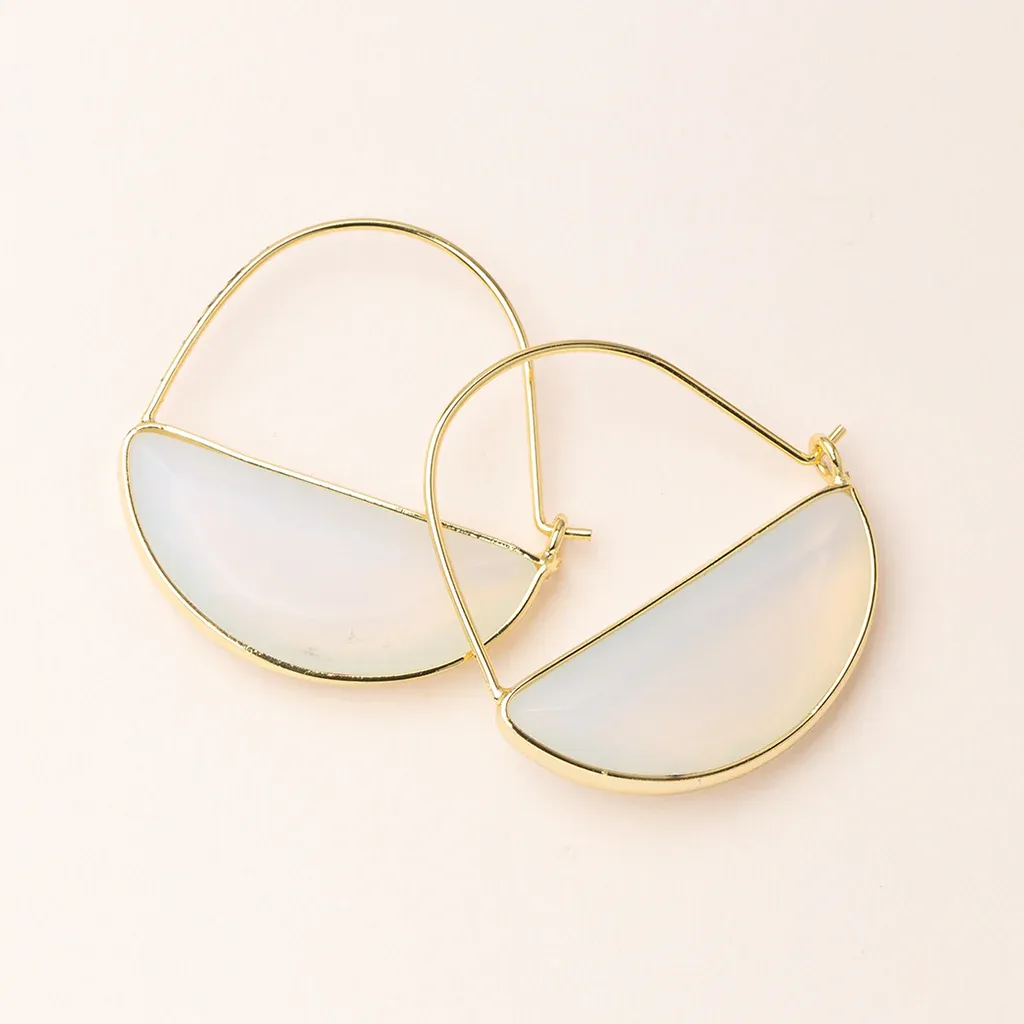Stone Prism Hoop Opalite/Gold