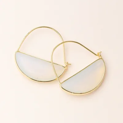 Stone Prism Hoop Opalite/Gold