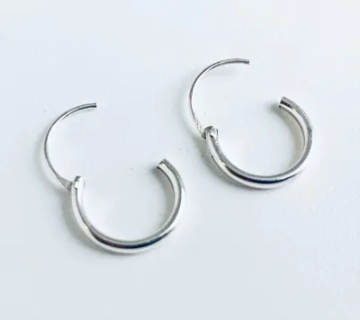 Mini Hoops 10mm Silver
