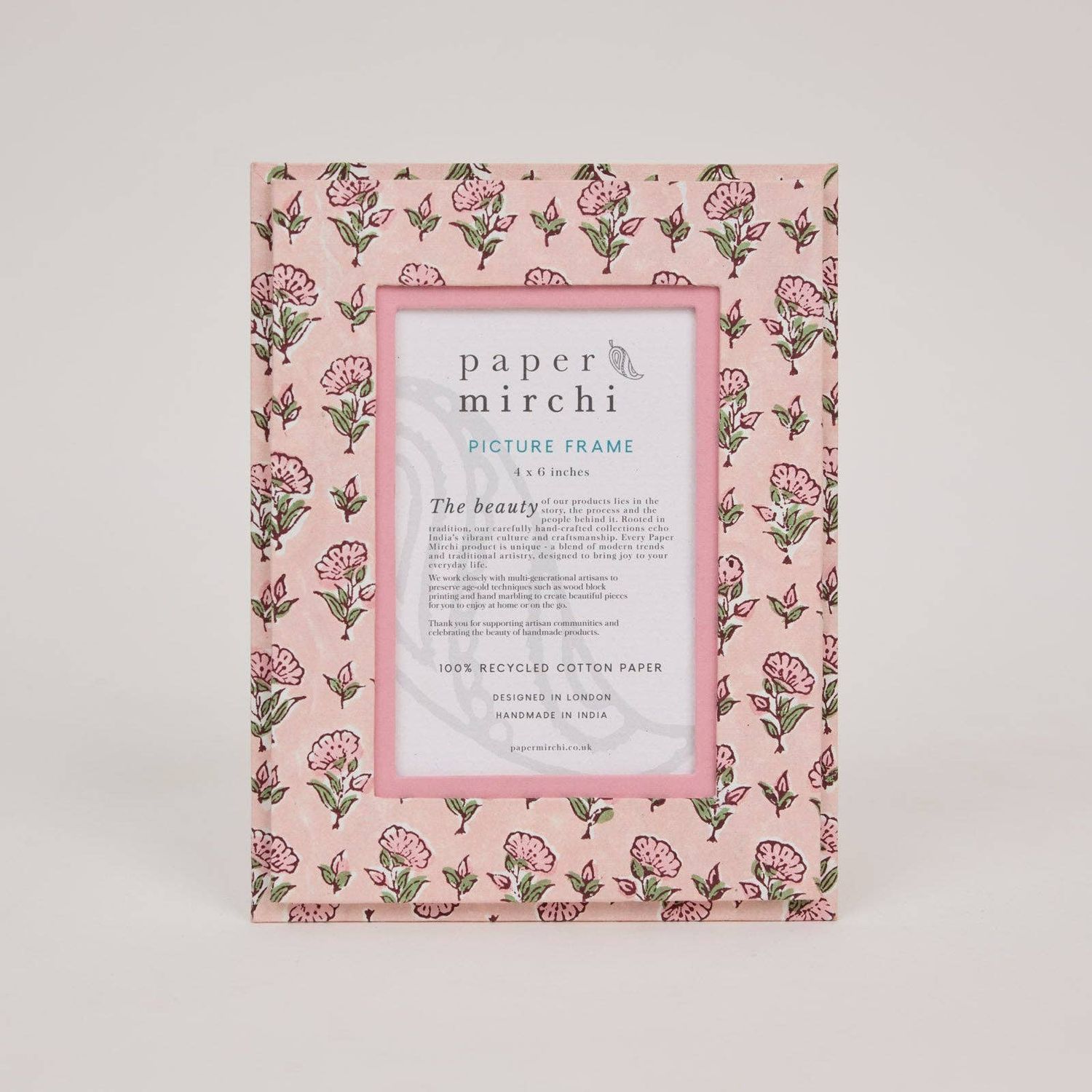 Ditsy Floral Blush - (4x6) Block Printed Picture Frame