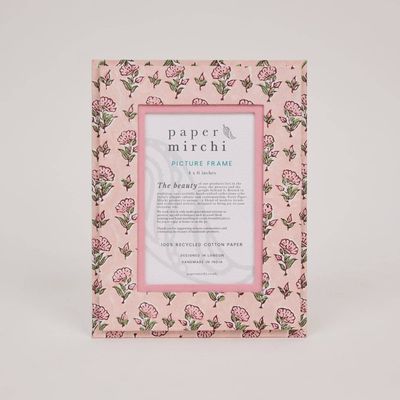 Ditsy Floral Blush - (4x6) Block Printed Picture Frame
