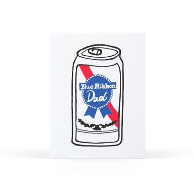 Blue Ribbon Dad Greeting Card