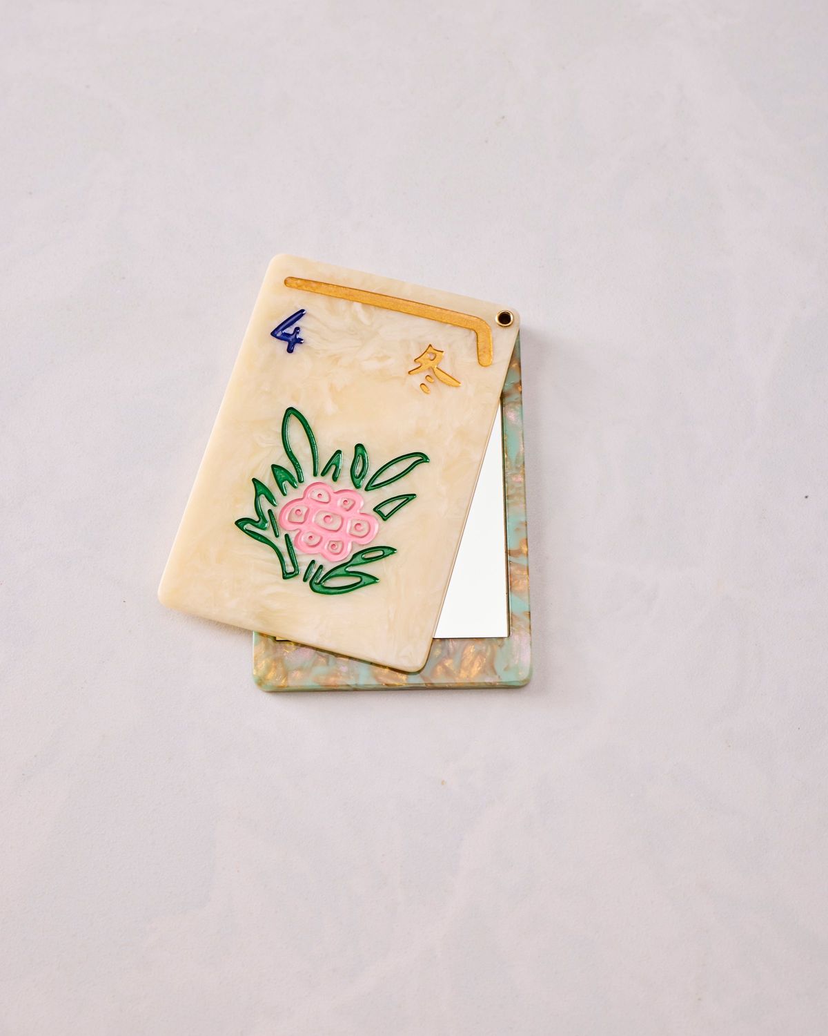Flower Mahjong Compact Mirror