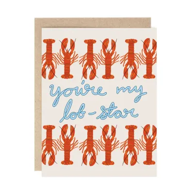 You Are My Lob-Star Pun Lobster Greeting Card