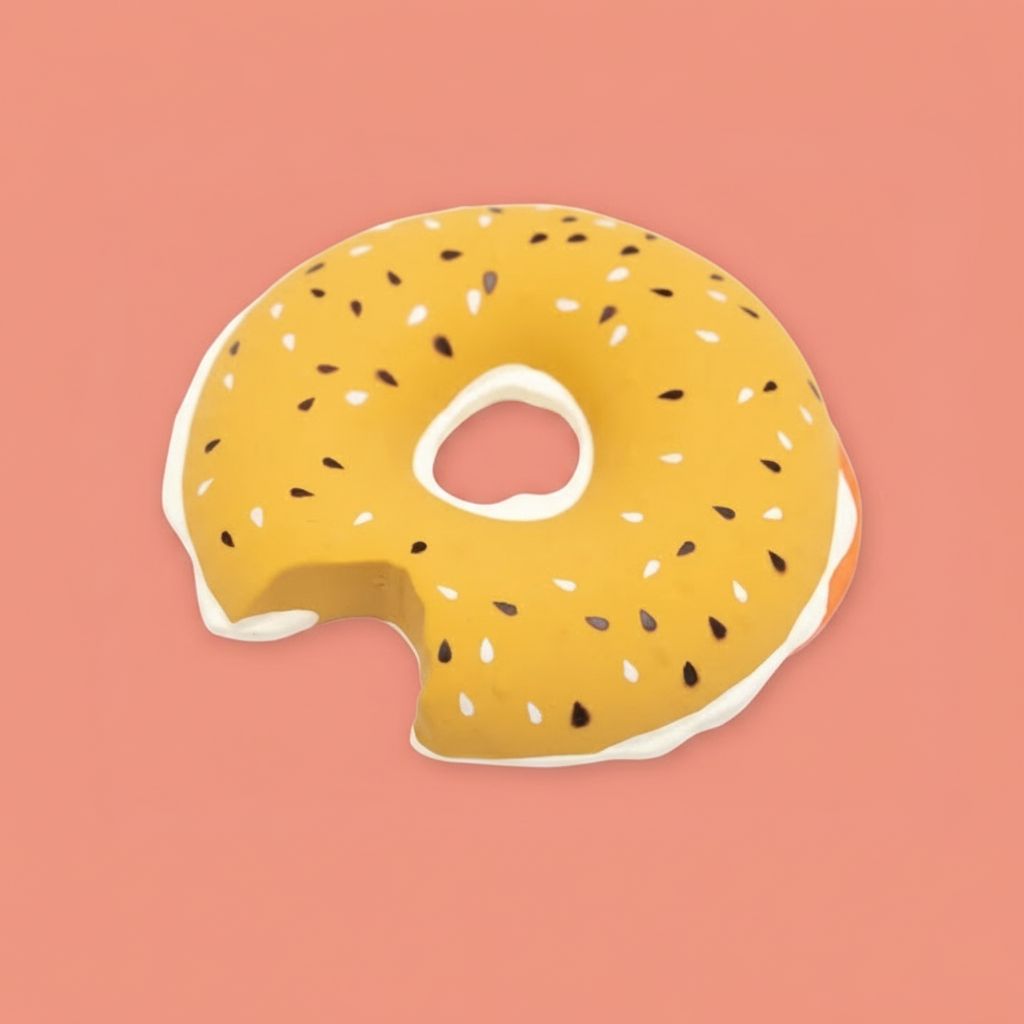 The Lox Bagel Natural Rubber Baby Teether