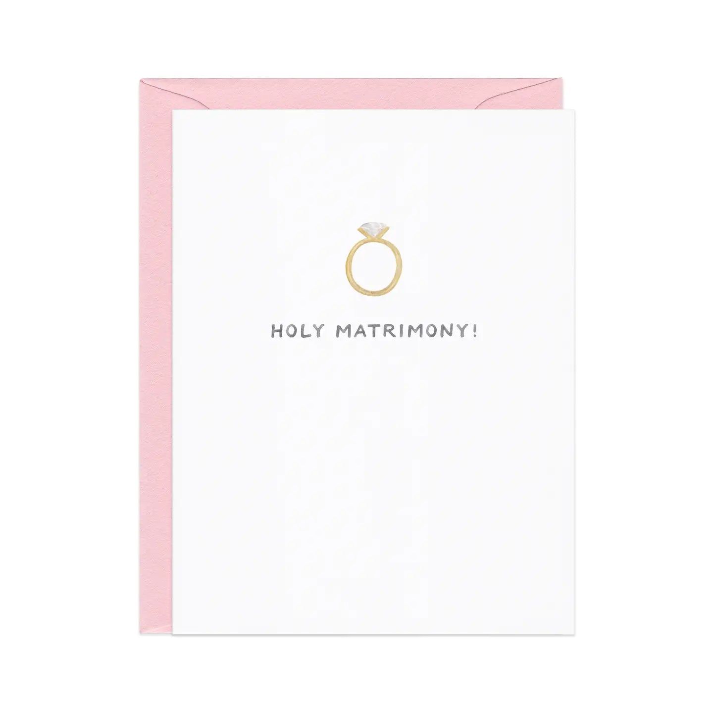 Holy Matrimony — Funny Engagement Ring Wedding Card
