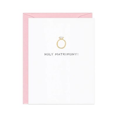 Holy Matrimony — Funny Engagement Ring Wedding Card