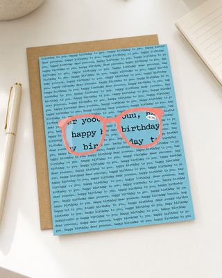 Happy Birthday Glasses Greeting Card | Birthday Card