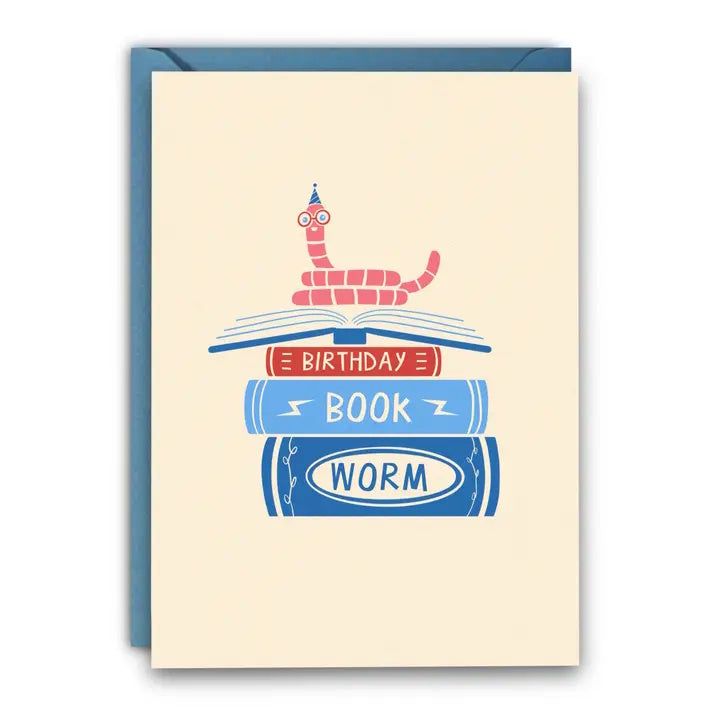 Book Worm Birthday Card