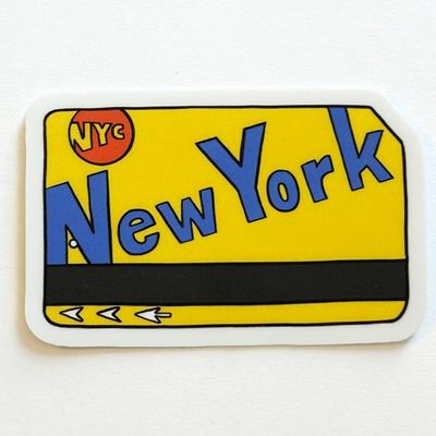 Mini New York City Fare Card Sticker Ny Subway Souvenir
