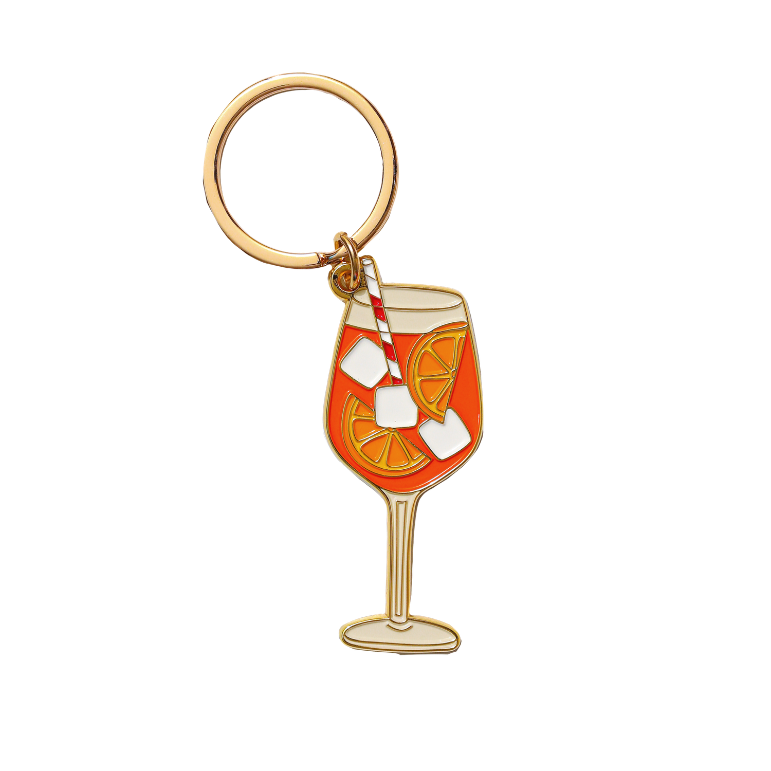 Aperol Spritz Enamel Keychain Bag Charm