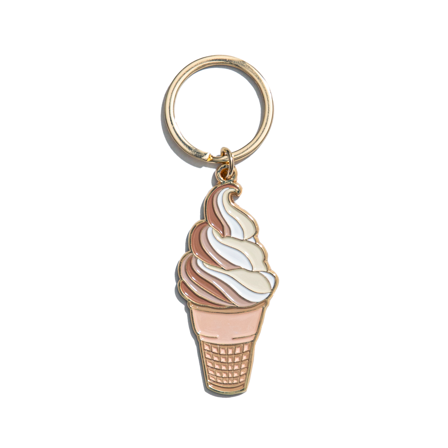 Soft Serve Ice Cream Cone Enamel Keychain Bag Charm