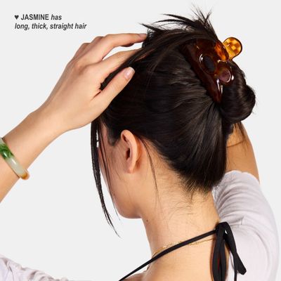Flower Claw in Honey Check