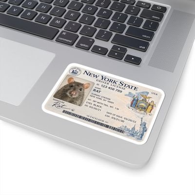 Rat New York License Vinyl Sticker
