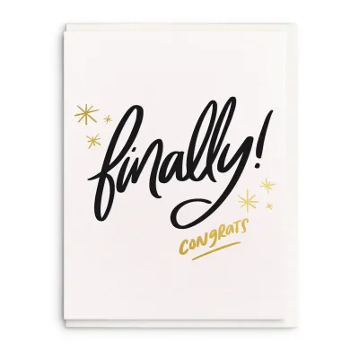Finally -Letterpress Wedding Greeting Card