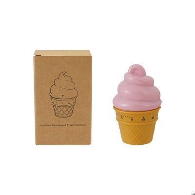 Plastic Ice Cream Shped 1 Hr Twist Timer in HM™ Box, Pink &amp; Brown