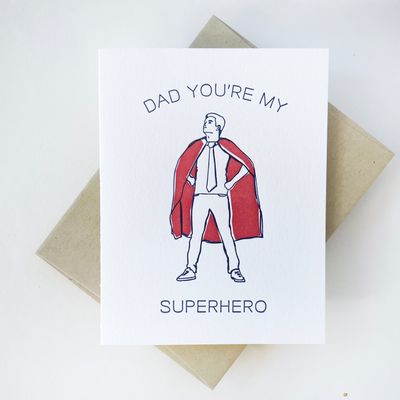 Superhero Dad - Letterpress Father's Day Greeting Card
