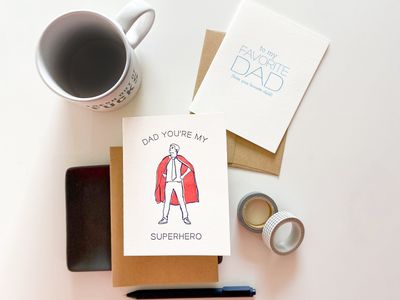 Superhero Dad - Letterpress Father's Day Greeting Card