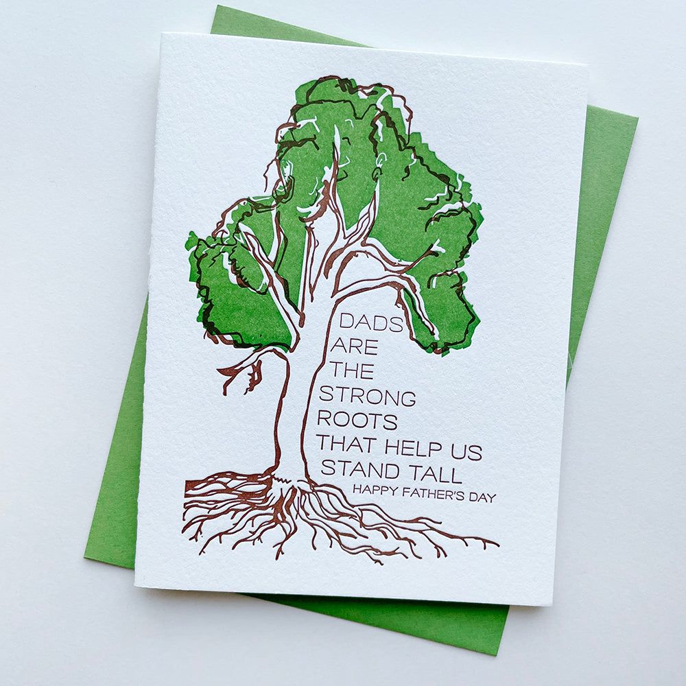 Strong Roots Dad - Letterpress Father's Day Greeting Card