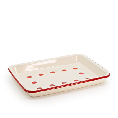 Dan Pelosi x CCH Tomato Small Rectangle Tray Red Rim