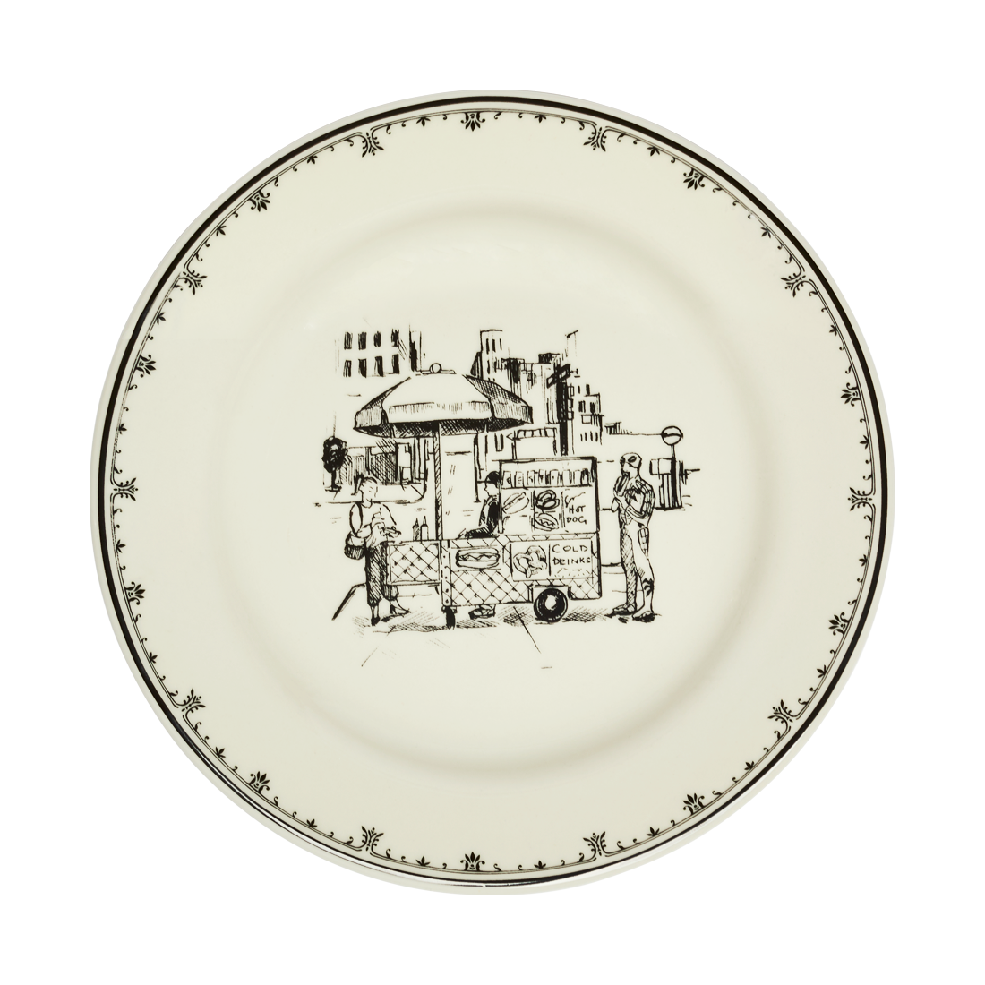 NYC Toile Cart Plate 8.25"