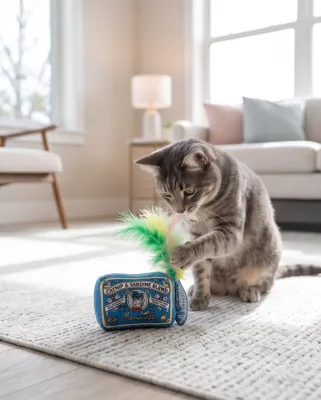 Meowwife Sardines Catnip Toy with Feathers