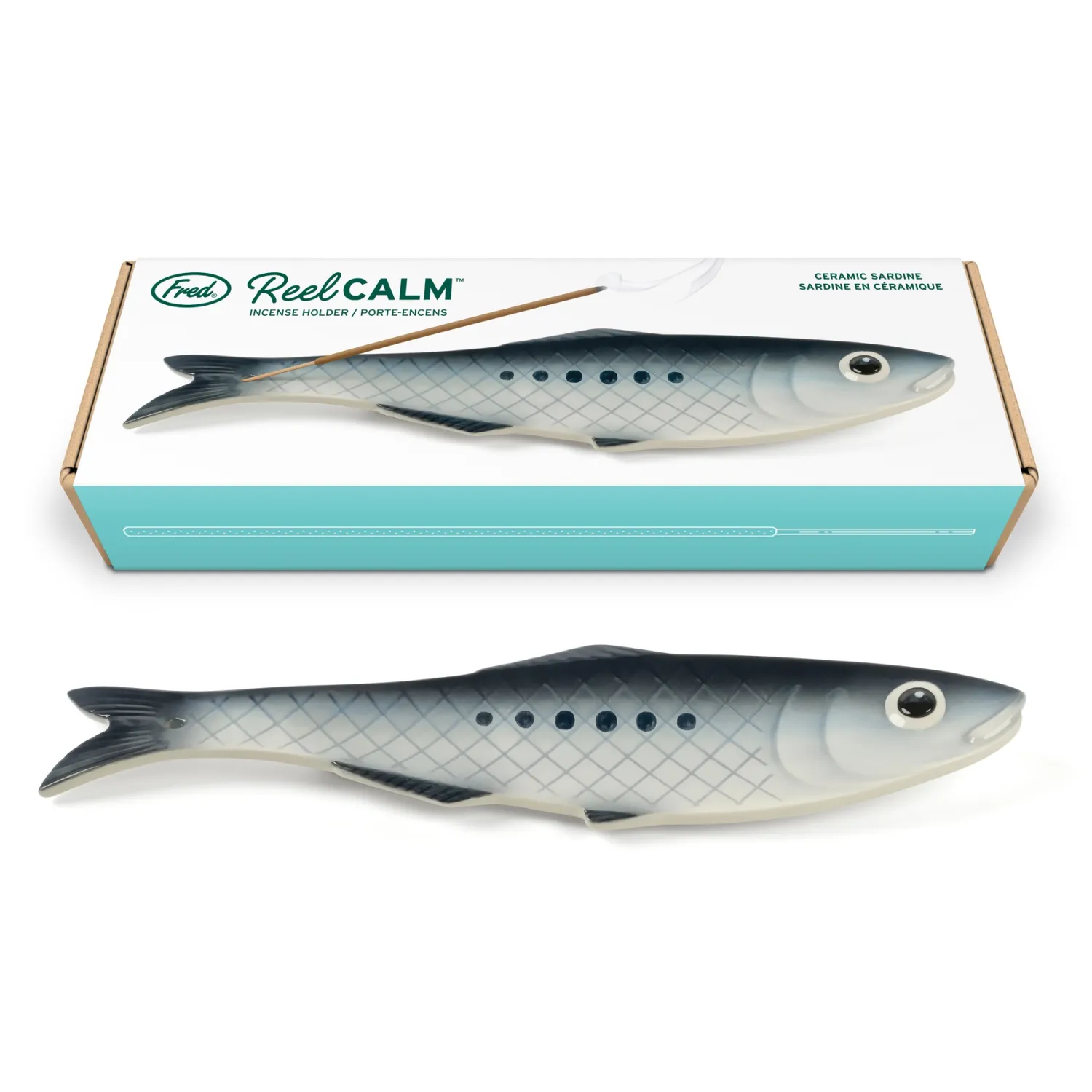 Reel Calm Ceramic Incense Holder Sardine Fish