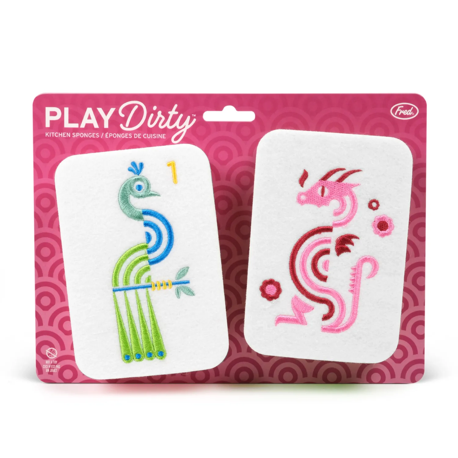 Play Dirty Mahjong Tile Kitchen Sponges