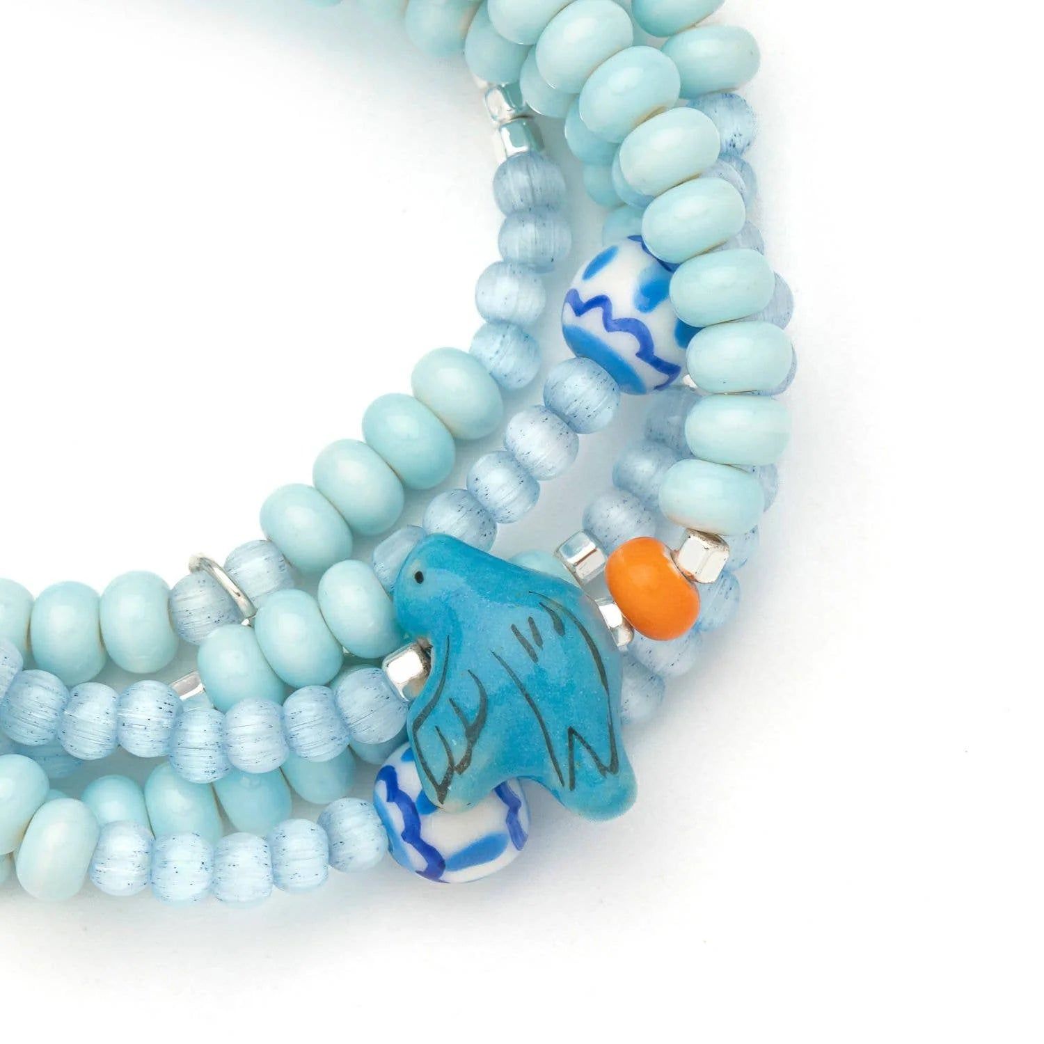 Ceramic Bead Wrap Bracelet Necklace Renewal Leaf