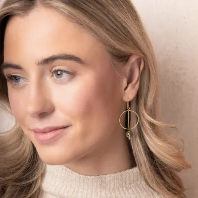 Refined Glass Drop Earrings Smoke Gold