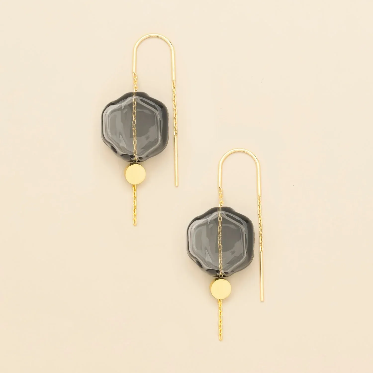 Refined Glass Organic Threader Smoke Gold