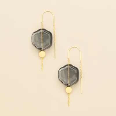 Refined Glass Organic Threader Smoke Gold
