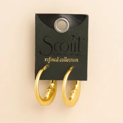 Refined Icon Earring Moon Hoop Gold