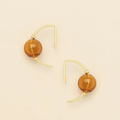 Refined Glass Hoop Topaz Gold
