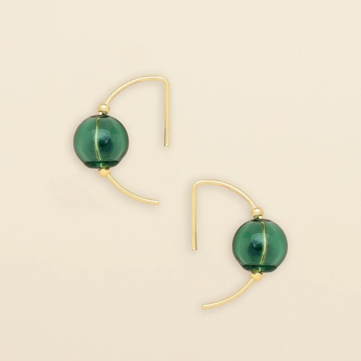 Refined Glass Hoop Teal Gold