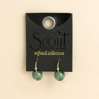 Refined Glass Hoop Teal Gold