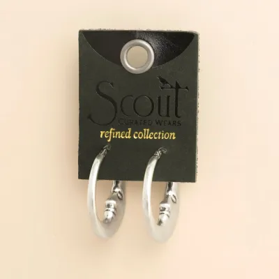 Refined Icon Earring Moon Hoop Silver