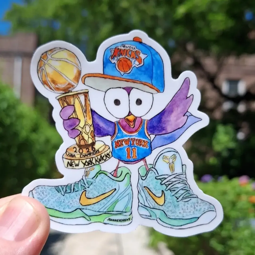 Champions Ny Knicks Pigeon-Vinyl Sticker-Hand Illustrated