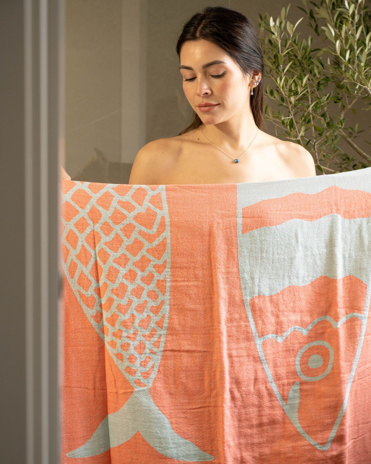 Sardine Beach Towel Orange/Mint
