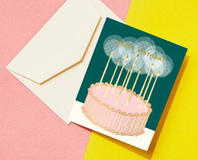 Glowy Birthday Cake | Gold Foil Birrthday Card