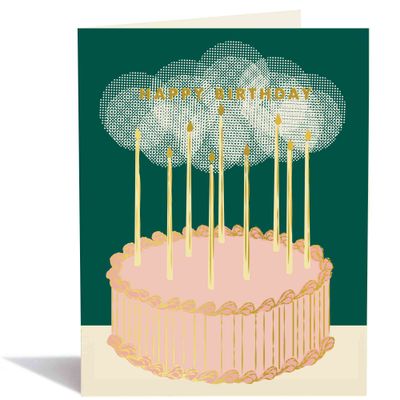 Glowy Birthday Cake | Gold Foil Birrthday Card