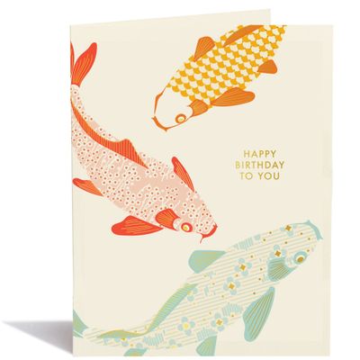 Lucky Koi Birthday Card