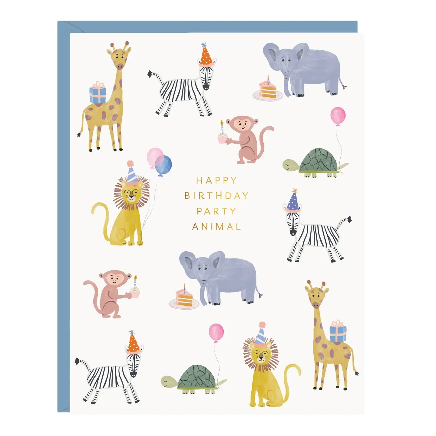 Happy Birthday Party Animals Greeting Card