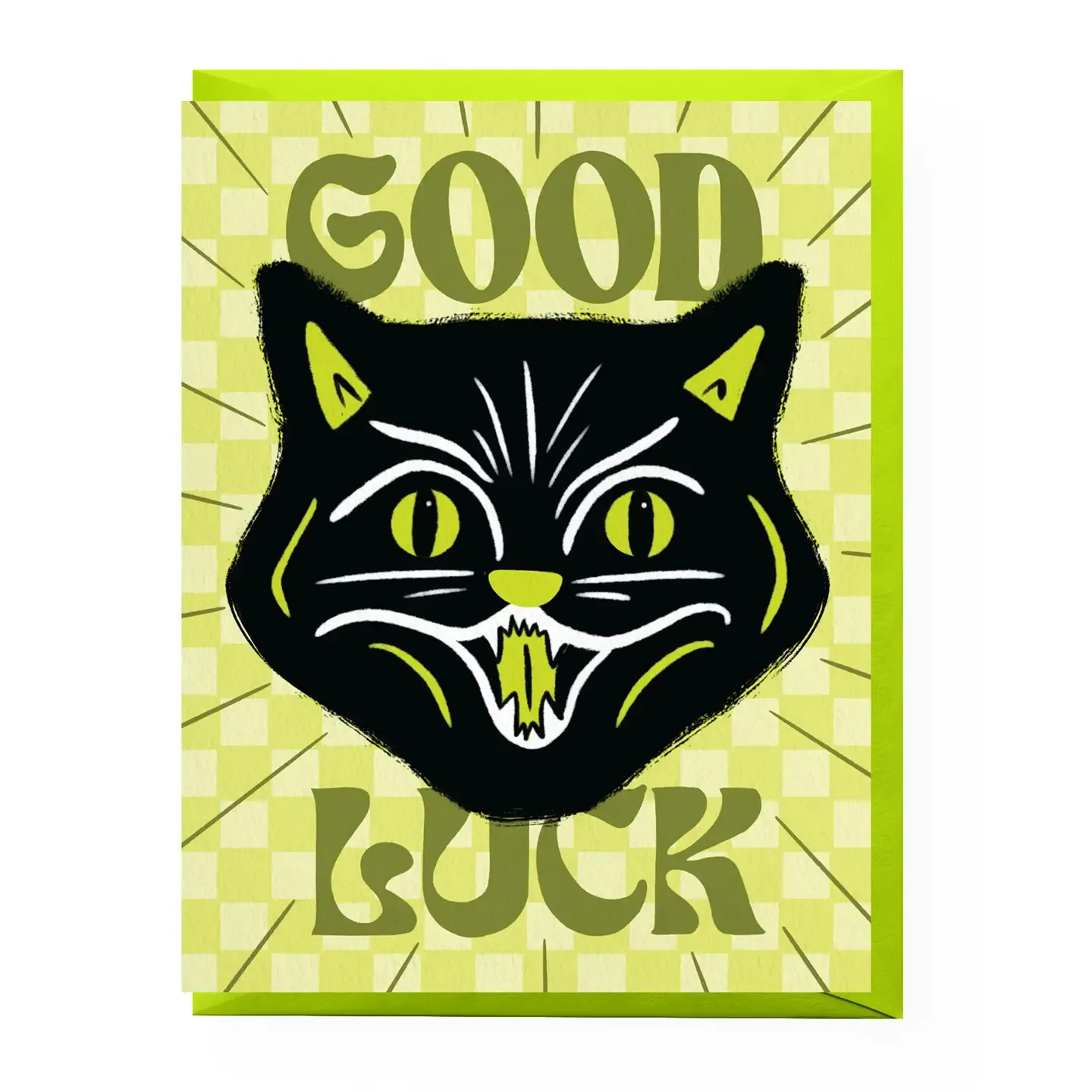 Good Luck Cat Encouragement Card