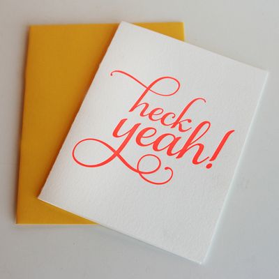 Heck Yeah - Letterpress Congratulations Greeting Card