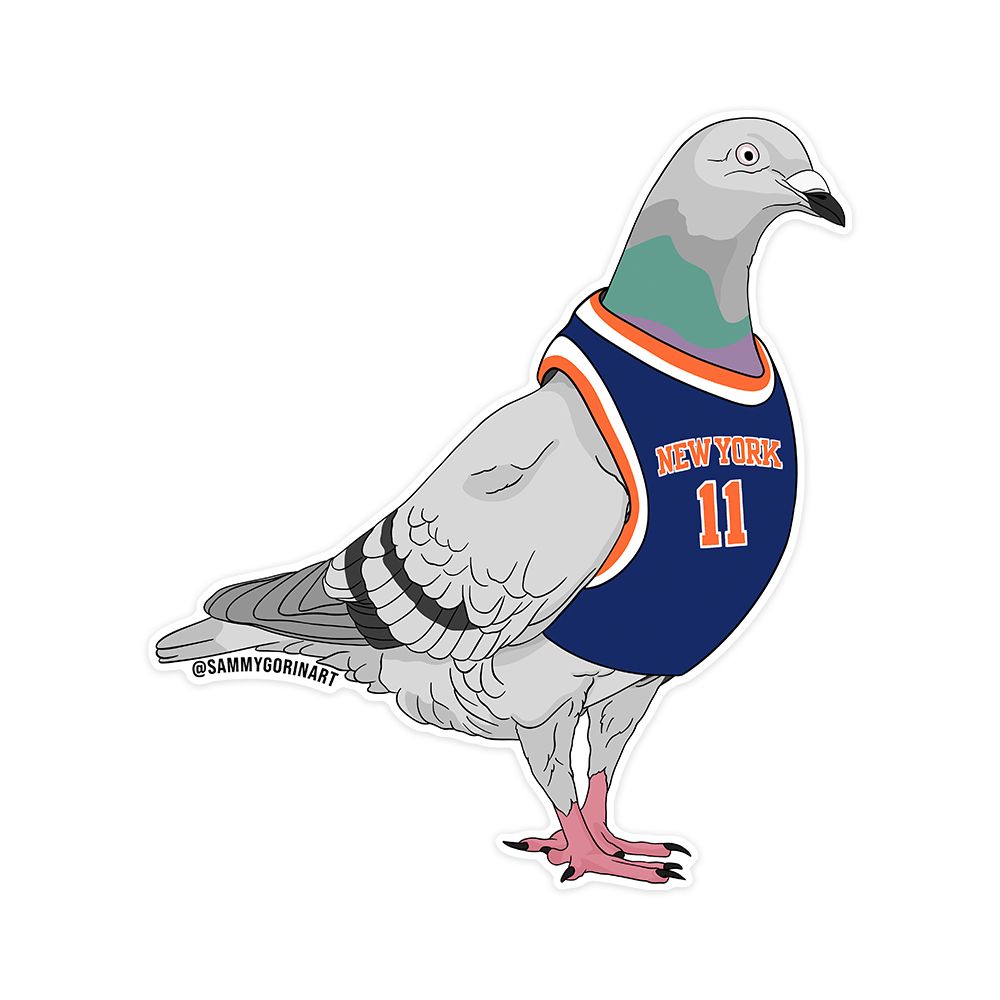 Ny Basketball Pigeon Sticker