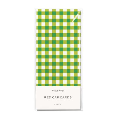 Green Gingham Tissue Paper
